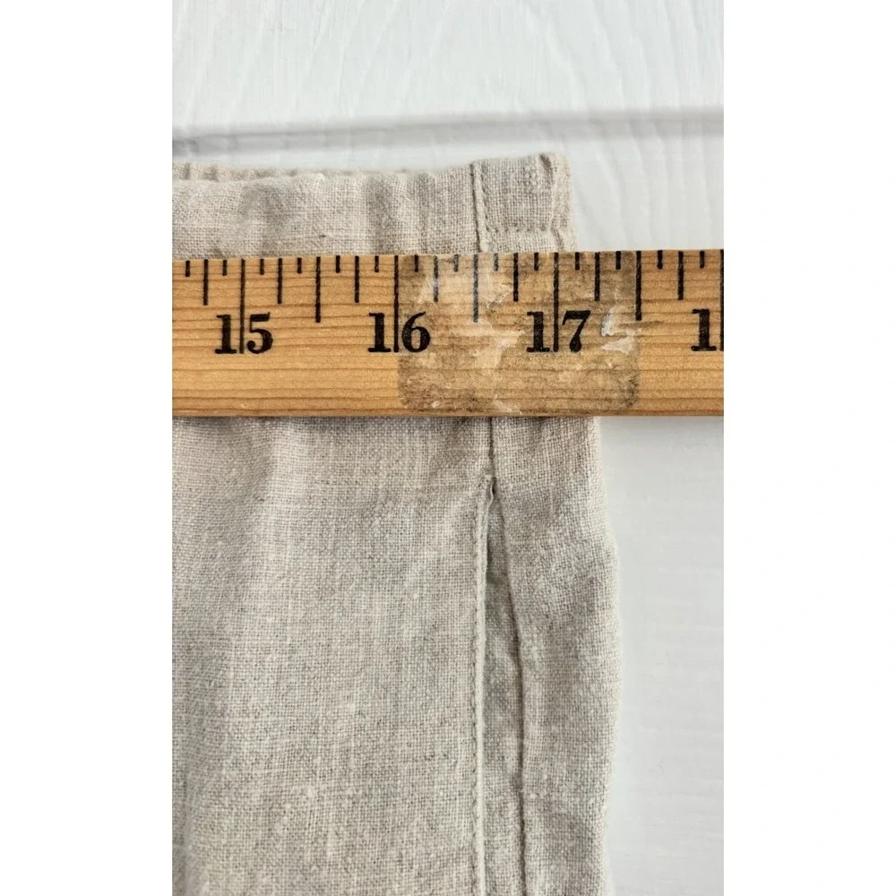 San Simeon Womens Size 10 Linen Blend Beige Wide Leg Pants Pleated‎ Drawstring